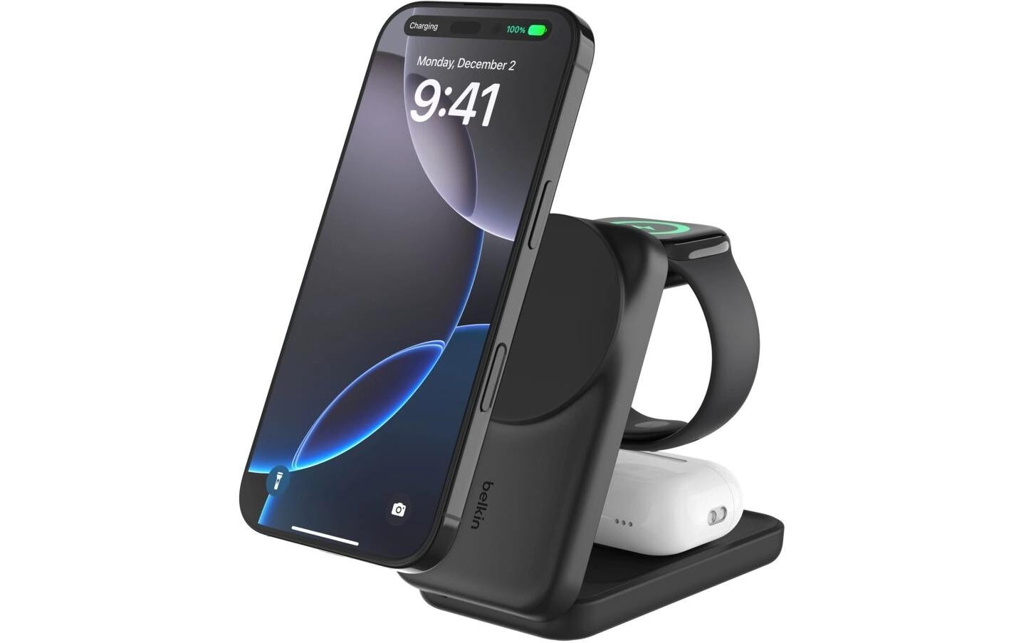 Belkin Wireless Charger UltraCharge 3in1 eckig, Schwarz
