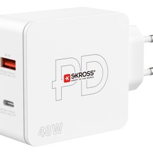 SKROSS USB-Wandladegerät Multipower 2 Pro+, Euro, 48 W, Weiss