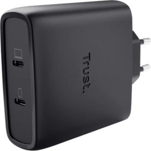 Trust Maxo USB-C-GaN-Ladegerät 100 W mit 2 Anschlüssen Schwarz