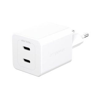 emPower by PanzerGlass USB-Wandladegerät Turbo 45 W inkl. 2 x USB-C Silber Weiss
