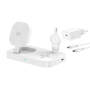 4smarts Qi2 Ladestation Trident mit Charger für Samsung Watch, weiss