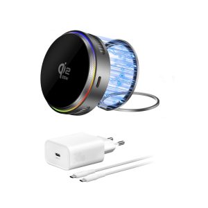 4smarts Qi2 25W / MagSafe Ladegerät-Set mit Kühlung RGB, Raumgrau