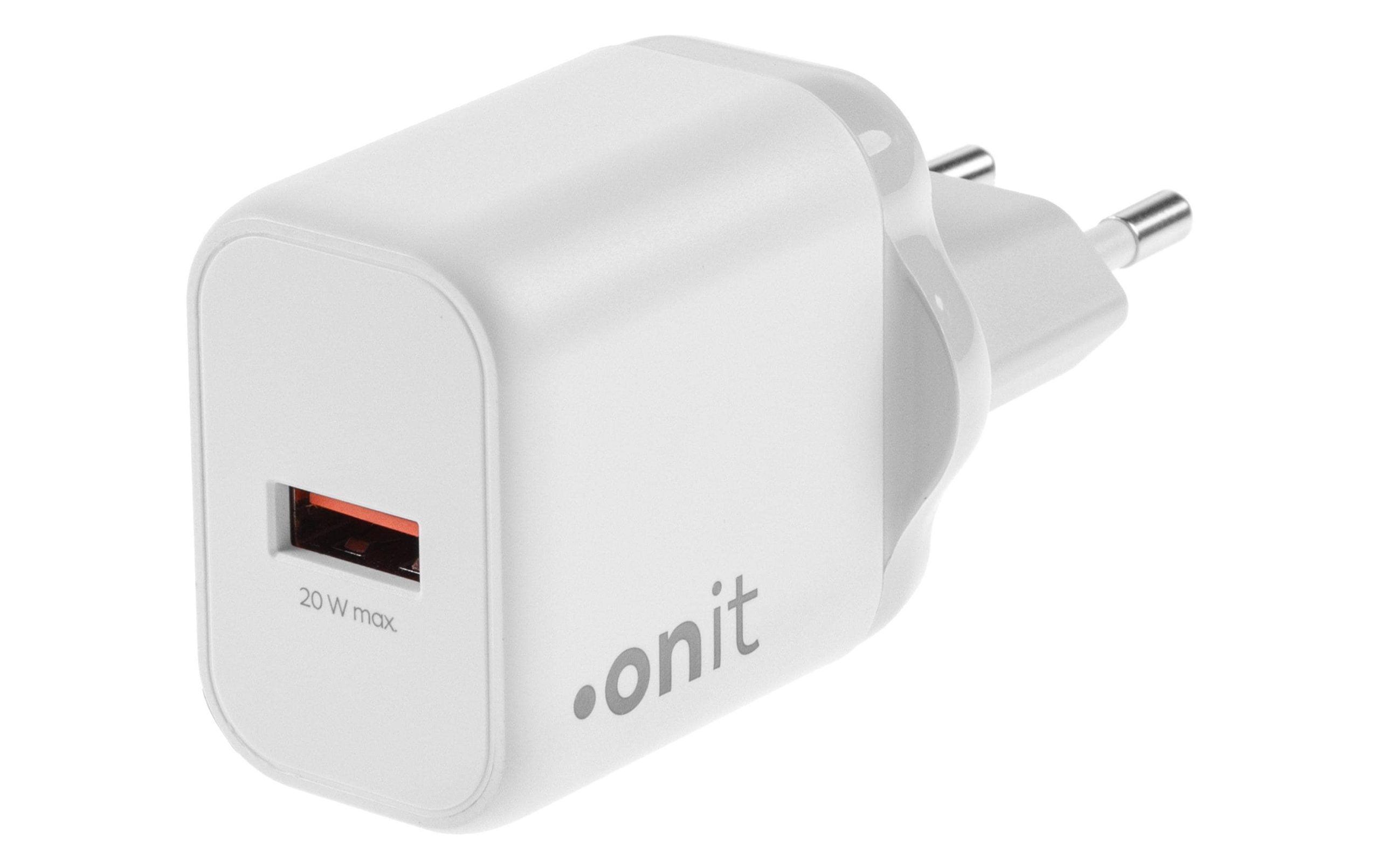 onit USB-Wandladegerät Single 1A 20 W GaN Weiss