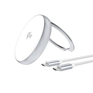 4smarts Wireless Charger Kickstand Qi2 Silber / Weiss
