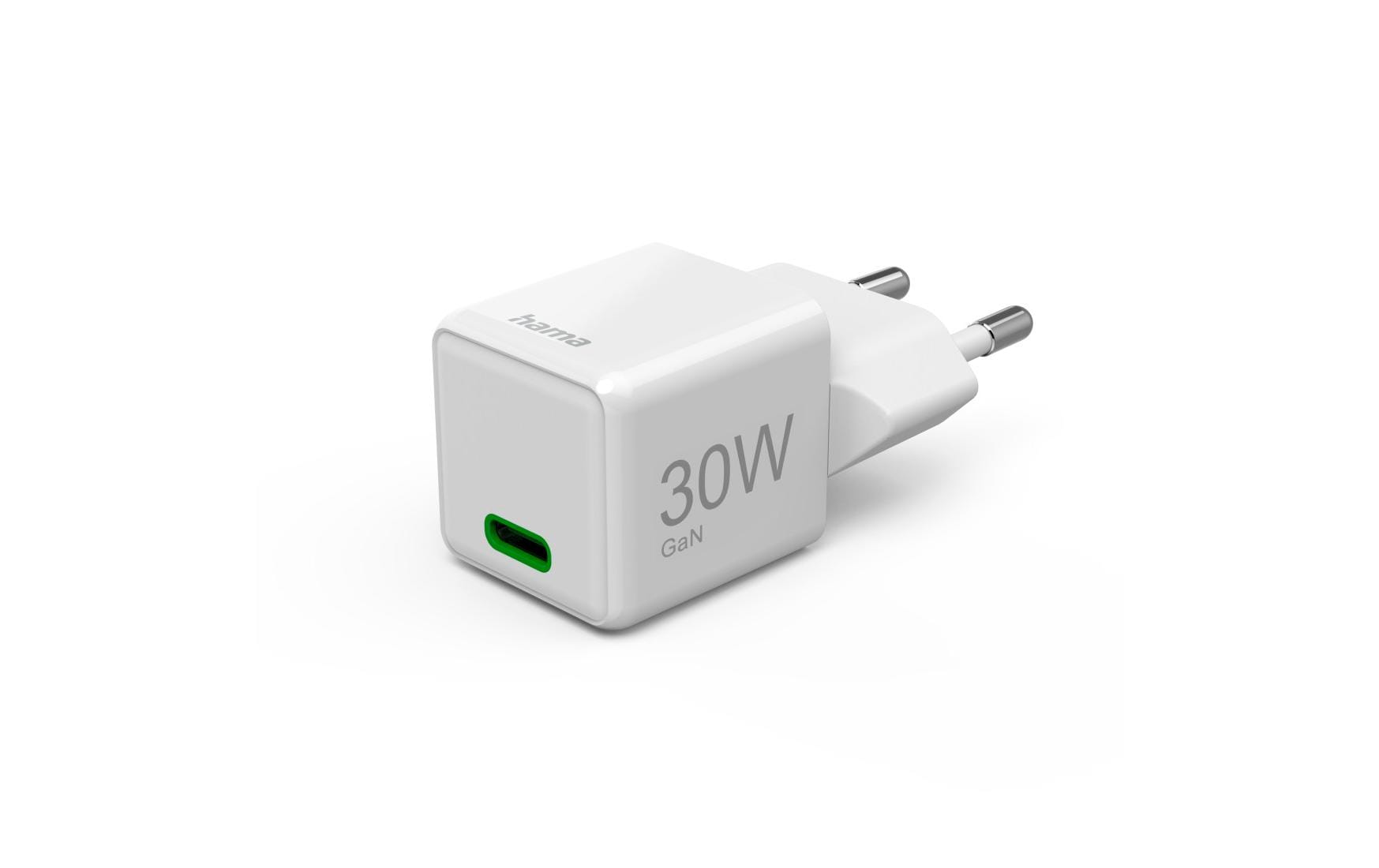 Hama USB-Wandladegerät Gan charger USB-C 30 W Weiss