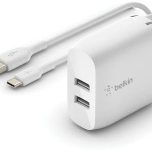 Belkin USB-Wandladegerät Boost Charge 2-Port USB-A 24W + USB-C