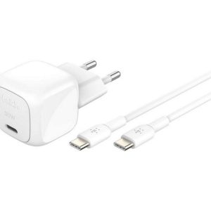 Belkin USB-Wandladegerät BoostCharge mit Kabel 30 W, Weiss