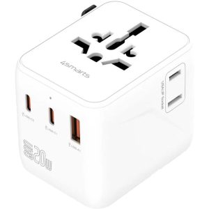 4smarts Weltreiseadapter Nomad GaN 20W 2C+1A, Weiss