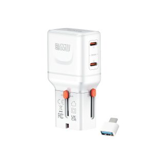 4smarts Weltreiseadapter Nomad Pocket 65W GaN, 2C, Weiss