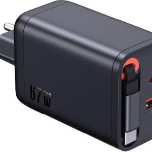 Schönenberger USB-Wandladegerät Out: USB-C / USB-A: 67W PD, Schwarz