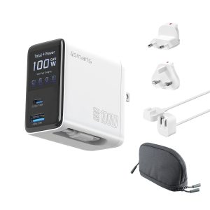 4smarts GaN Flex Screen AI 100W 2 USB-C+1 USB-A Travel