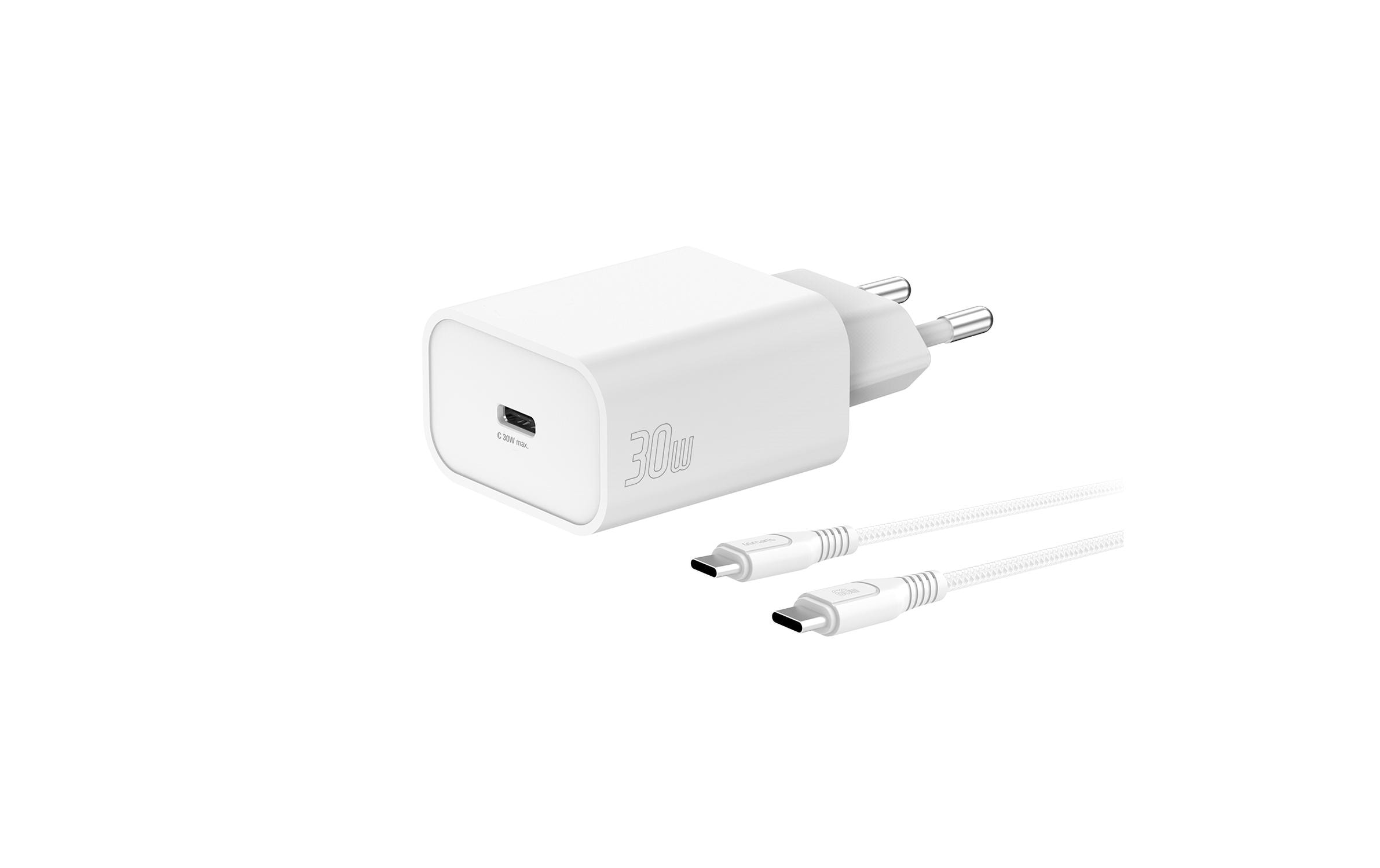 4smarts USB-Wandladegerät VoltPlug PD 30W 1C USB-C Kabel 1.5m weiss