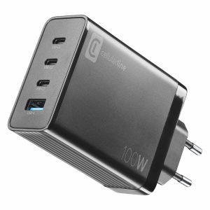Cellular Line Nano 100 Watt, 4 Ports, GaN, Schwarz