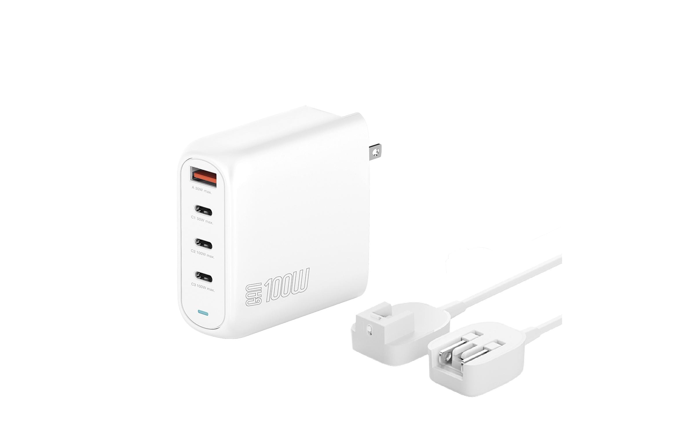 4smarts Ladegerät GaN Flex Pro 100W 3 USB-C+1 USB-A Travel Edition