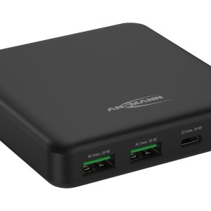 Ansmann USB-Ladegerät Desktop, 2 x USB-Typ-C, 65 W, DC465PD