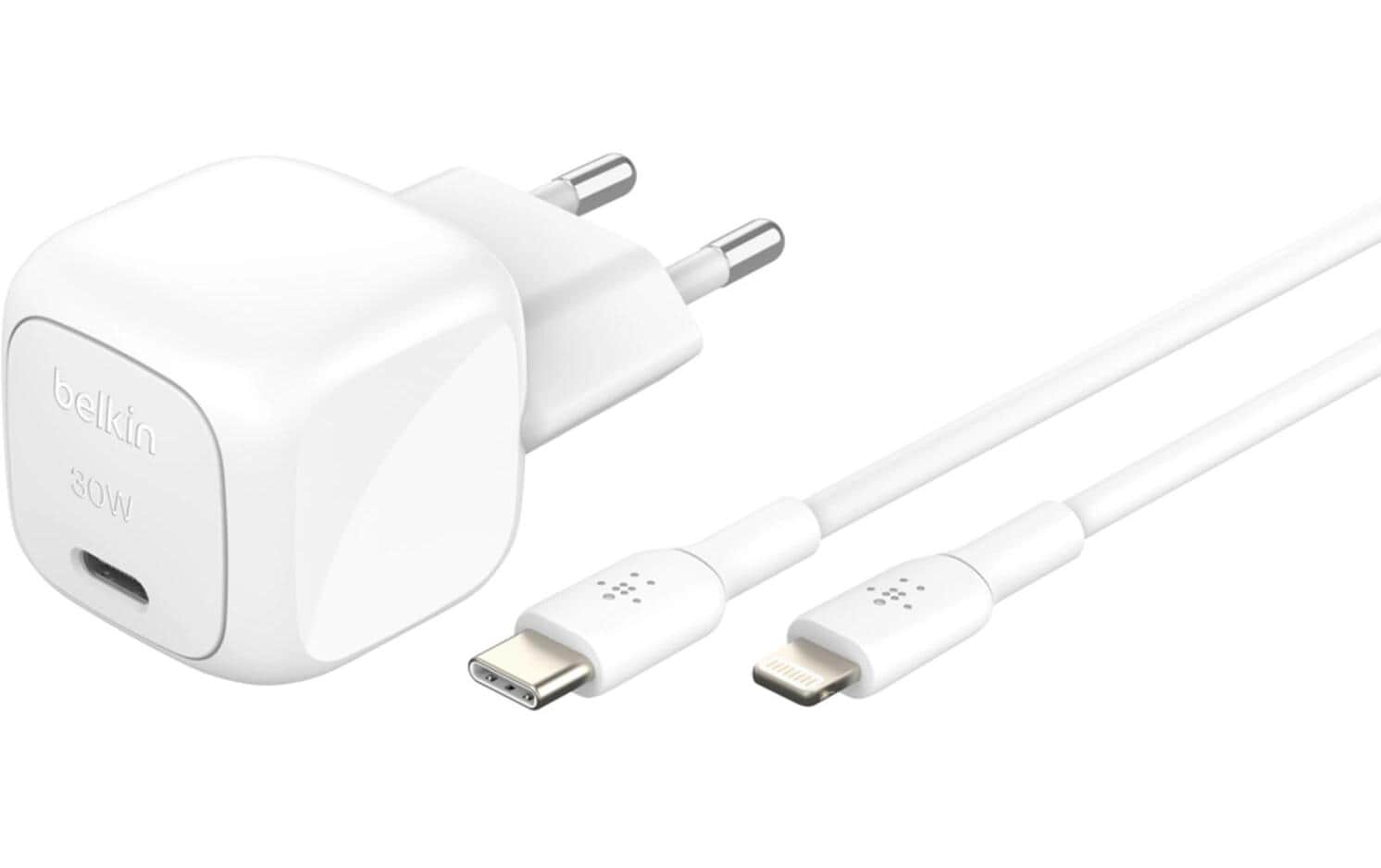 Belkin USB-Wandladegerät BoostCharge mit Lightning 30 W, Weiss